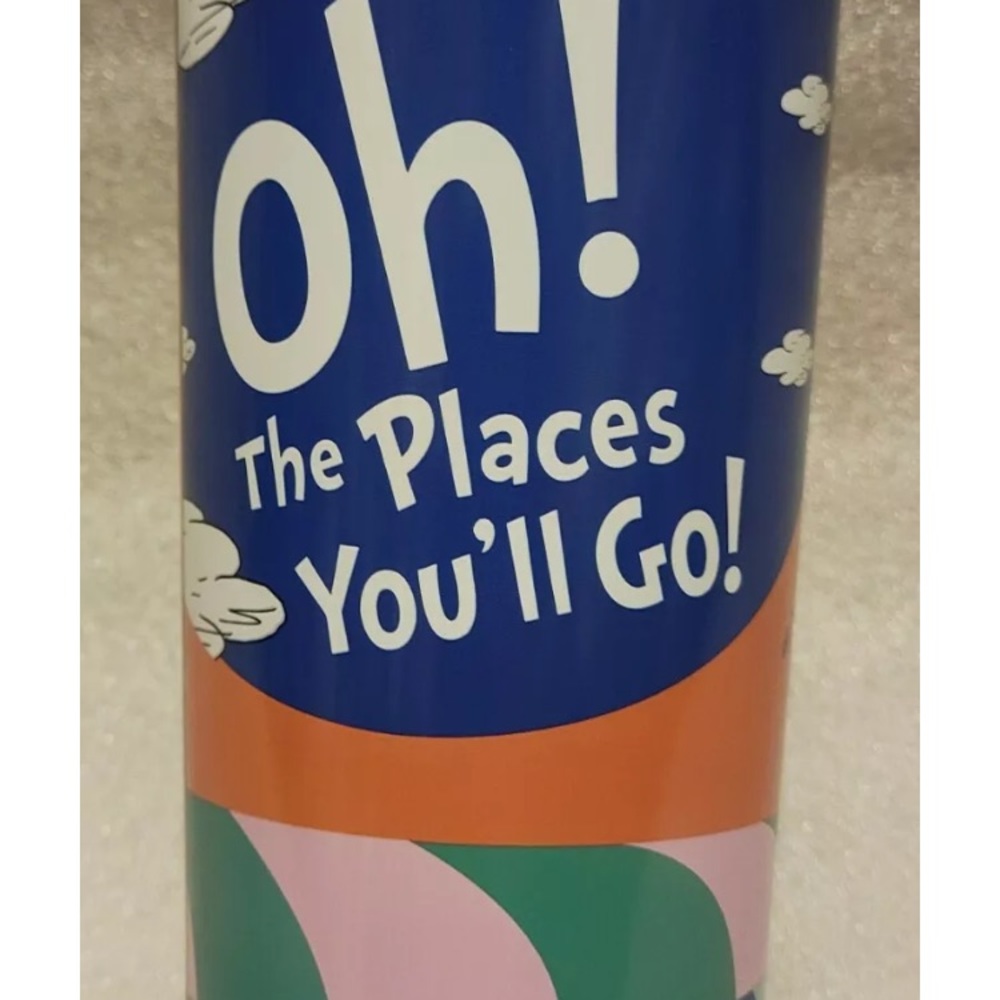Dr. Seuss Oh The Places You'll Go Stainless Steel Tumbler 20 oz Graduation Gift
